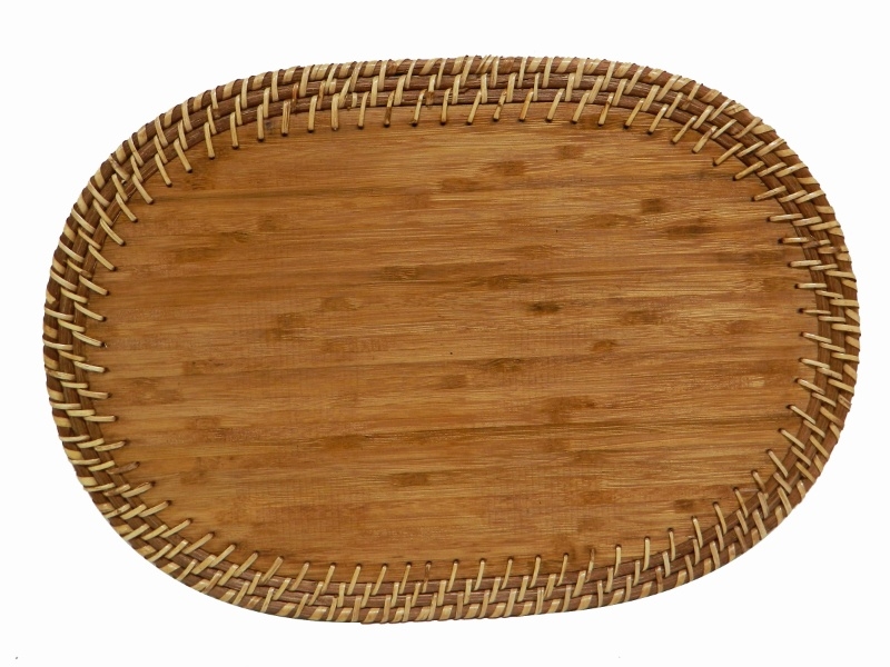 Curated Oval Bamboo & Rattan Handcrafted Placemat - Eco-Friendly Tableware Solution